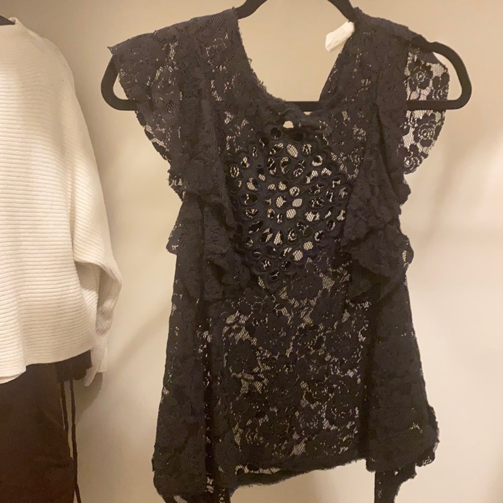Free people lace wrap shirt